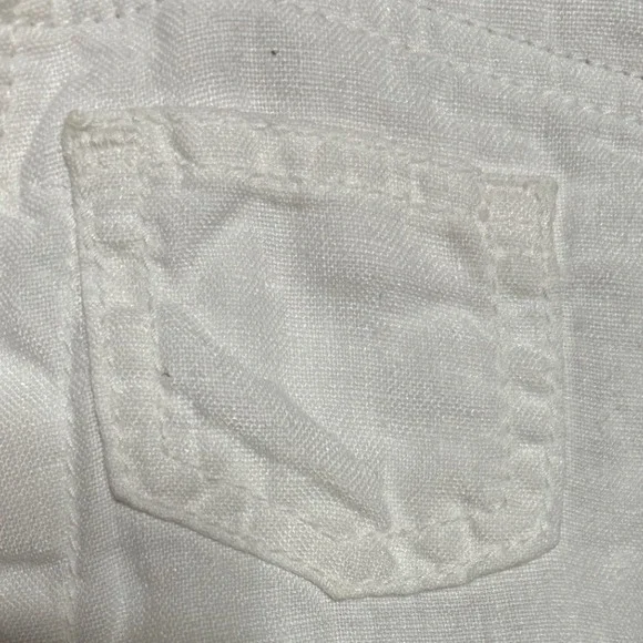 POETRY 100% Linen Lightweight Roll Tab Shorts White Women's Size 12 (36" Waist) - Picture 3 of 9